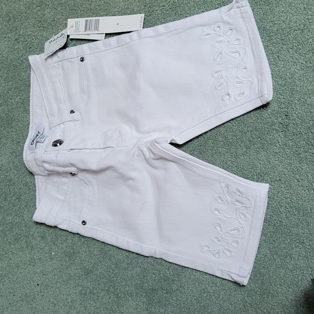 Dkny girl white denim shorts